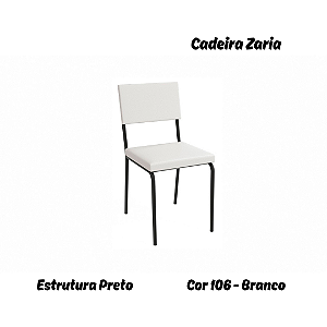 Par de Cadeiras Zaria - Ref. 2C128-Pr - Estampa: 106 (Branco) Preto - Kappesberg