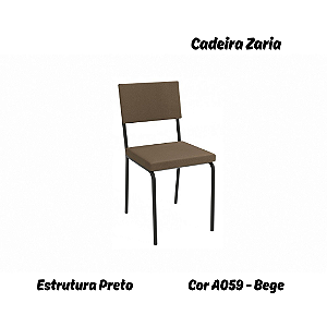 Par de Cadeiras Zaria - Ref. 2C128-PR - Estampa: A059 (Bege) Preto - Kappesberg