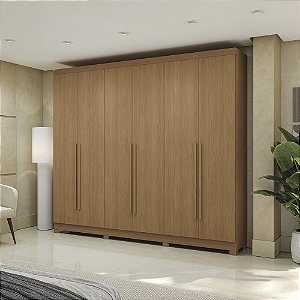 Roupeiro 06 Portas 03 Gavetas c/ Pés - Ref. CB03T580 - Canela - Kappesberg