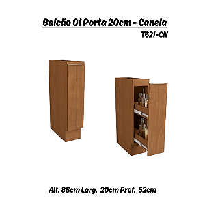 Balcão Nicho Porta Condimento - Ref. T621 - Canela - Linha Vibra - Kappesberg