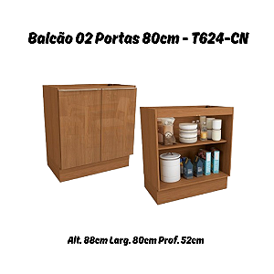 Balcão 02 Portas - Ref. T624 - Canela - Linha Vibra - Kappesberg