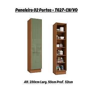 Paneleiro 02 Portas - Ref. T627 - Canela/Verde - Linha Vibra - Kappesberg
