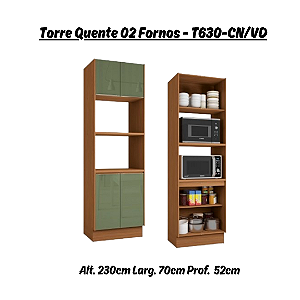 Torre Quente 02 Fornos - Ref. T630 - Canela/Verde - Linha Vibra - Kappesberg