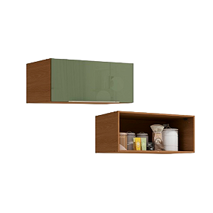 Aéreo 01 Porta Basculante 80cm - Ref. T654 - Canela/Verde - Linha Vibra - Kappesberg