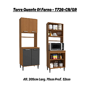 Torre Quente 01 Forno - Ref. T726 - Canela/Grafite - Linha Linna - Kappesberg