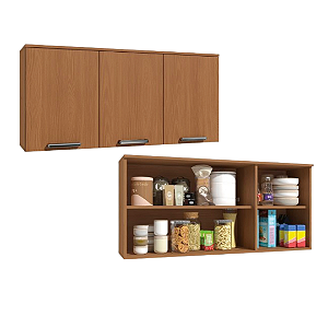 Aéreo 03 Portas 120cm - Ref. T733 - Canela - Linha Linna - Kappesberg