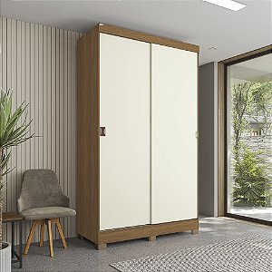 Roupeiro 02 Portas 02 Gavetas c/ Pés - Ref. CB02R588 - Canela/Off White - Móveis Kappesberg