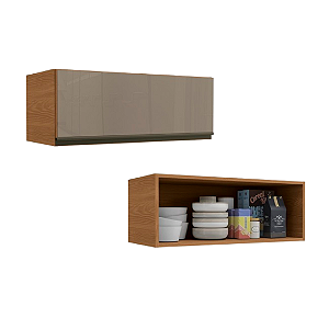 Aéreo 01 Porta Basculante c/ vidro 80cm - Ref. G770 - Canela - Linha Maxxi - Kappesberg