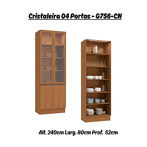 Cristaleira 02 Portas Maxxi - Ref. G756 - Canela - Linha Maxxi - Kappesberg