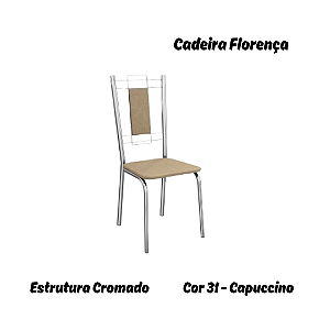 Par de Cadeiras Florença - Ref. 2C005-CR - Estampa: 31 (Capuccino) Cromado - Kappesberg