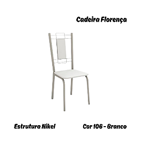 Par de Cadeiras Florença - Ref. 2C005-NK - Estampa: 106 (Branco) Nikel - Kappesberg