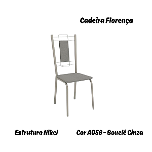 Par de Cadeiras Florença - Ref. 2C005-NK - Estampa: A056 (Bouclé Cinza) Nikel - Kappesberg