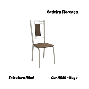 Par de Cadeiras Florença - Ref. 2C005-NK - Estampa: A059 (Bege) Nikel - Kappesberg
