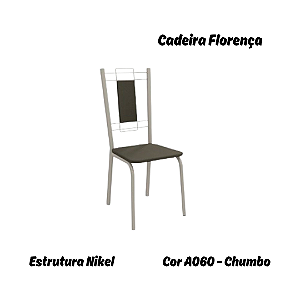 Par de Cadeiras Florença - Ref. 2C005-NK - Estampa: A060 (Chumbo) Nikel - Kappesberg
