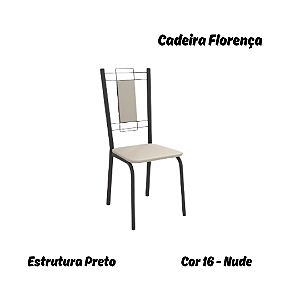 Par de Cadeiras Florença - Ref. 2C005-PR - Estampa: 16 (Nude) Preto - Kappesberg