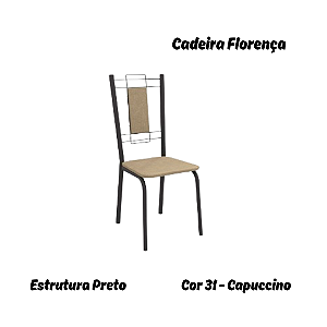Par de Cadeiras Florença - Ref. 2C005-PR - Estampa: 31 (Capuccino) Preto - Kappesberg