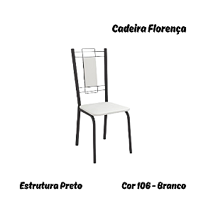 Par de Cadeiras Florença - Ref. 2C005-PR - Estampa: 106 (Branco) Preto - Kappesberg