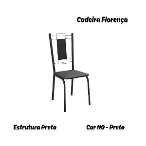 Par de Cadeiras Florença - Ref. 2C005-PR - Estampa: 110 (Preto) Preto - Kappesberg