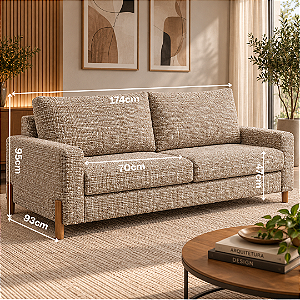 Sofá Living Haval 174cm - Estofados Rincão