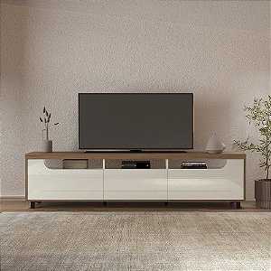 Rack Mercury - Cinamomo/Off White - Artely Móveis