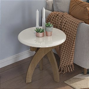 Mesa de Apoio Jade - Cinamomo/Off White - Artely Móveis