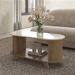 Mesa de Centro Vivaldi - Cinamomo/Off White - Artely Móveis
