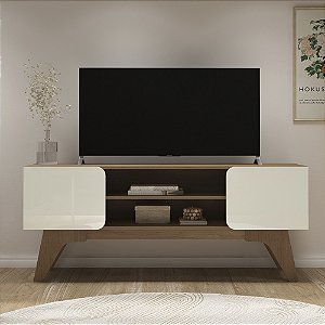 Rack Duetto - Cinamomo/Off White - Artely Móveis