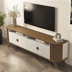 Rack Vivaldi - Cinamomo/Off White - Artely Móveis