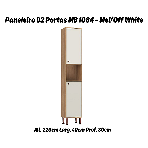Paneleiro 02 Portas - MB1084 - Mel/Off White - Movelbento