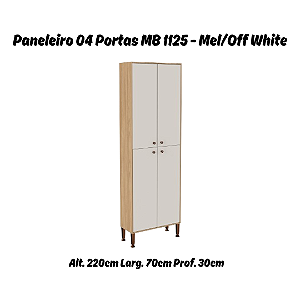 Paneleiro 04 Portas - MB1125 - Mel/Off White - Movelbento