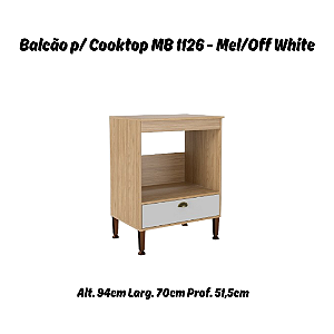 Balcão para Cooktop - MB 1126 - Mel/Off White - Movelbento