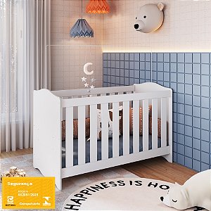 Berço com Colchão - Linha Encanto - Branco - Completa Móveis