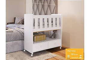 Mini Berço Moises c/ Colchão e Gavetas - Branco - Completa Móveis