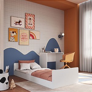 Cama Juvenil c/ Escrivaninha - Branco - Completa Móveis