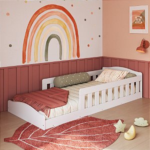 Cama Montessoriana Solteiro Encanto - Branco - Completa Móveis