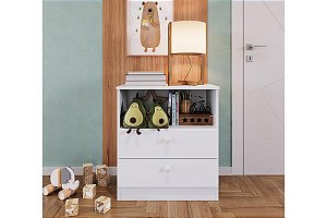 Comoda 02 Gavetas - Branco - Completa Móveis