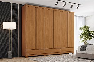 Roupeiro 06 Portas Imperial 100% MDF - D344-214 - Cinamomo - Moveis Henn