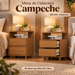 Mesa Cabeceira Campeche - D07-214 - Cinamomo - Móveis Henn