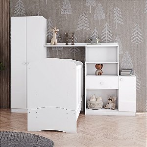 Kit Pérola s/ Berço - Ref. I201-10 - Branco - Móveis Henn
