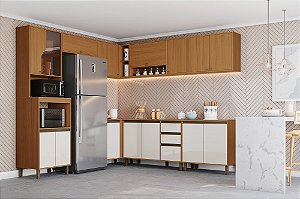 Cozinha Modulada 08 Pçs - Cinamomo/Off White - Linha Venaly - Henn