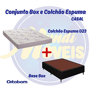 Conjunto Cama Box com Colchão Espuma D23 Casal - Ortobom