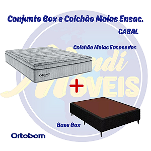 Conjunto Cama Box com Colchão de Molas Ensacadas Freedom 138 - Casal