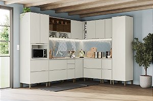 Cozinha Modulada 10Pçs - Linha Fineze - Areia - Móveis Henn
