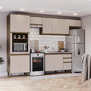 Cozinha Modulada 05 Pçs - Linha Connect - Duna/Cristal - Móveis Henn