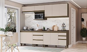 Cozinha Modulada 07 Pçs - Linha Connect - Duna/Cristal - Móveis Henn