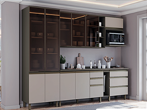 Cozinha Modulada 08 Pçs - Linha Connect - Duna/Cristal - Moveis Henn