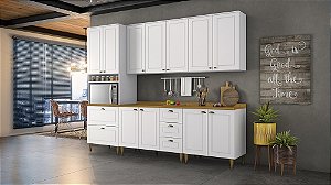 Cozinha Modulada 05 Pçs - Linha Americana - Branco - Móveis Henn