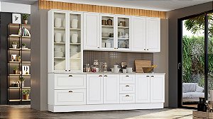 Cozinha Modulada 05 Pçs - Linha Americana - Branco - Móveis Henn