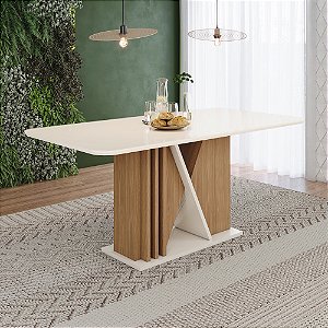 Mesa Retangular Valine 180cm - Ref. SC146 - Off White - Móveis Henn