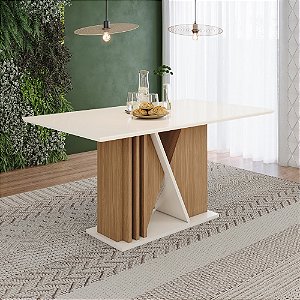 Mesa Retangular Valine 160cm - Ref. SC143 - Off White - Móveis Henn